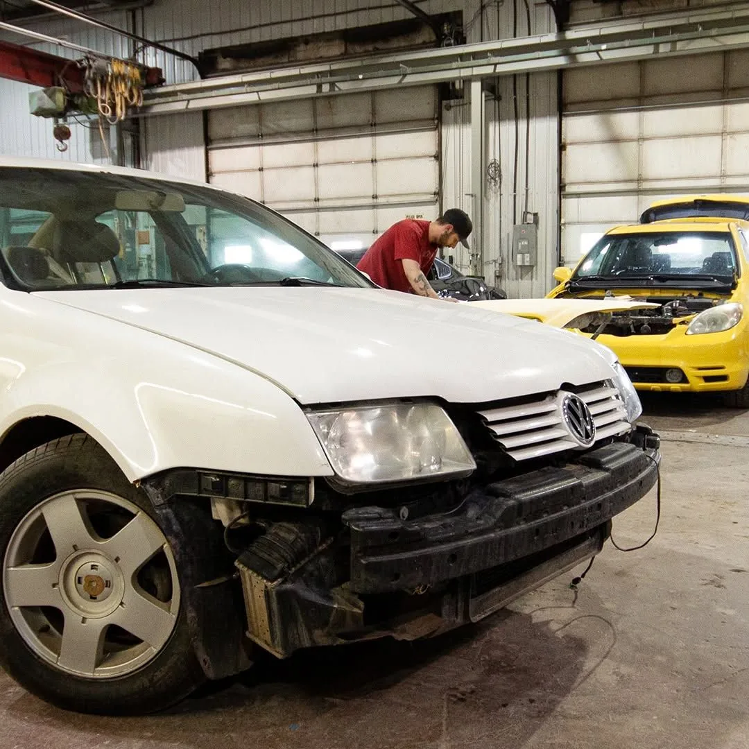 Collision repair on a Volkswagen Jetta at Paramount Auto Body
