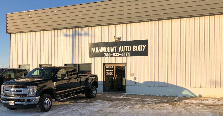 Paramount Auto Body Grande Prairie shop entrance